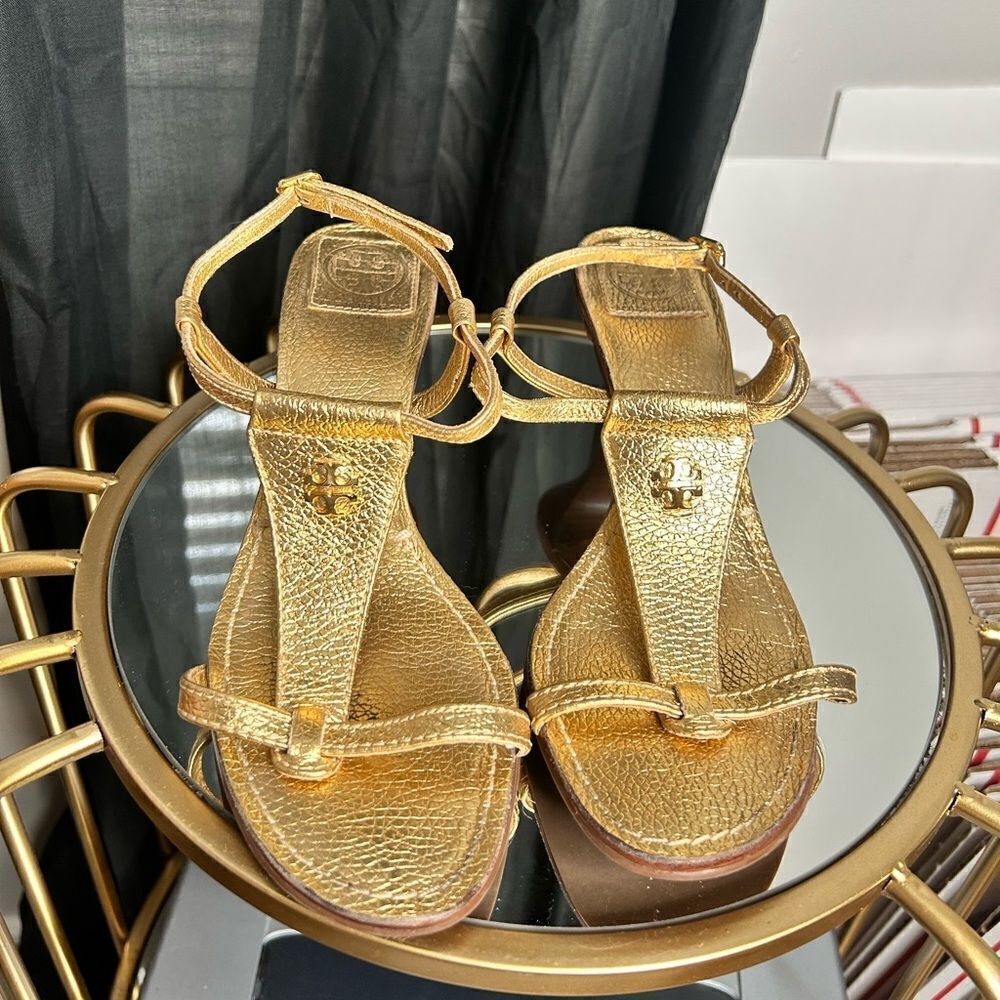 Tory Burch T Strap Kitten Heel Sandals